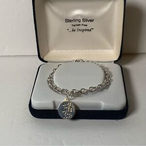 Sterling Silver Tarnish Free Be Inspired Charm Bracelet New in Box